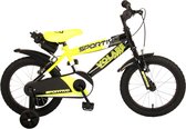 Vélo pour enfants Volare Sportivo - Garçons - 16 pouces - Jaune néon Zwart - Deux freins à main - 95% assemblé