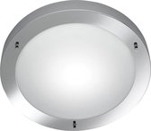 LED Plafondlamp - Trinon Condi - Opbouw Rond - Spatwaterdicht IP44 - E27 Fitting - Glans Chroom Aluminium - Ø310mm