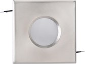 Spot Armatuur GU10 - Igna - Waterdicht IP65 - Inbouw Vierkant - Mat Chroom Aluminium/Glas - 82mm