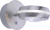 LED Wandlamp WiZ - Smart LED - Trinon Visitas - 6W - Aanpasbare Kleur - 2-lichts - Rond - Mat Nikkel - Aluminium