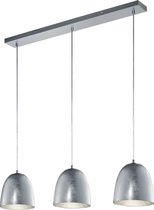 LED Hanglamp - Hangverlichting - Trinon Onutia - E14 Fitting - 3-lichts - Rechthoek - Mat Zilver - Aluminium