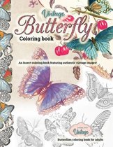 VINTAGE BUTTERFLY COLORING BOOK an Insect coloring book featuring authentic vintage images! - Butterflies coloring book for adults