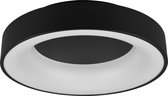 LED Plafondlamp - Plafondverlichting - Trion Gurano - 27W - Warm Wit 3000K - Rond - Mat Zwart - Aluminium