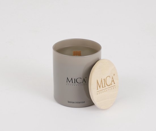 Bougie parfumée Mica Decorations - H8,5 x Ø7,5 cm - Bois Intense
