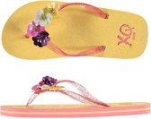 Xq Footwear Teenslippers Glitter Meisjes Geel/roze Maat 27-28