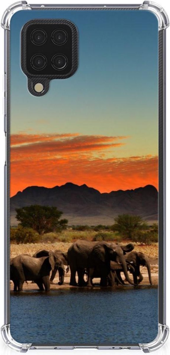 TPU Case Anti-Shock voor Samsung Galaxy A12 Case Anti-shock Olifanten