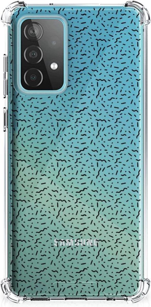 Samsung Galaxy A52 4G/5G Doorzichtige Silicone Hoesje Stripes Dots