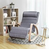 fauteuil schommelstoel schommelstoel relax stoel imitatie linnen grijs LYY11G