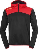 Kempa Emotion 2.0 Hoody met 1-4 Rits Zwart-Rood-Geel Maat 3XL