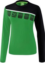 Erima Teamline 5-C Longsleeve Dames Smaragd-Zwart-Wit Maat 42