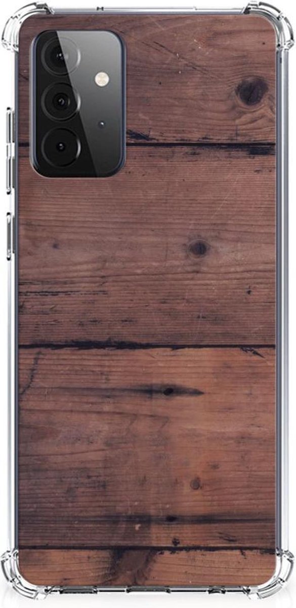 Samsung Galaxy A72 4G/5G Stevig Telefoonhoesje Old Wood