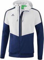 Erima Squad Tracktop Jack Met Capuchon Wit- New Navy-Slate Grijs Maat S