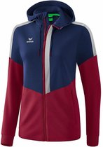 Erima Squad Trainingsjack Met Capuchon Dames New Navy-Bordeaux Grijs Maat 44