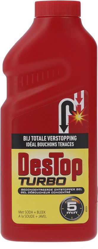 Déboucheur de canalisations Destop Turbo en 5 minutes - 3 x 500 ml
