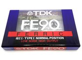Audio Cassette Tape TDK FE 90 FERRIC normaal Position type I - Uiterst geschikt voor alle opnamedoeleinden / Sealed Blanco Cassettebandje / Cassettedeck