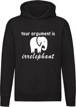 Your argument is irrelephant hoodie | olifant | dierendag | Afrika | savanne | grappig | unisex | trui | sweater | hoodie | capuchon