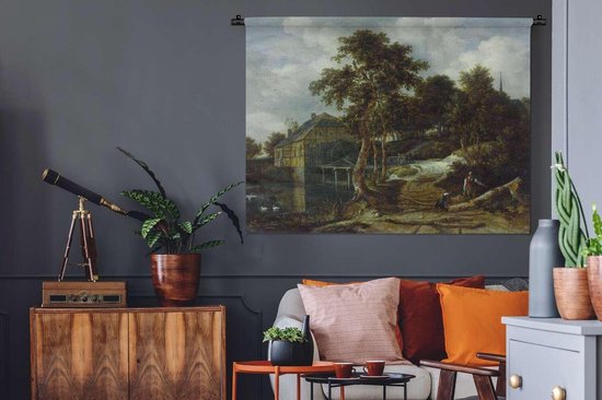 Tapisserie Jacob van Ruisdael - Paysage avec moulin à eau - Peinture de Jacob van Ruisdael Tapisserie coton 150x112 cm - Tapisserie avec photo