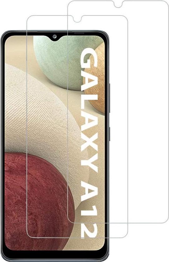 Screenprotector Glas - Tempered Glass Screen Protector Geschikt voor: Samsung Galaxy A12 - 2x - Ar202