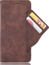 Mobigear Telefoonhoesje geschikt voor POCO X3 Hoesje | Mobigear Slide Wallet Bookcase Portemonnee | Pasjeshouder voor 5 Pasjes | Telefoonhoesje voor Pinpas / OV Kaart / Rijbewijs - Bruin