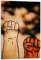 Forex - Graffiti Op de Muur - 60x90cm Foto op Forex