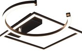 LED Plafondlamp - Plafondverlichting - Torna Pivacci - 23W - Warm Wit 3000K - Rond - Mat Zwart - Aluminium