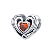 Hart mood bedel zirconia | heart bead | Zilverana | geschikt voor Biagi , Pandora , Trollbeads armband | 925 zilver