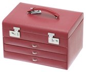 Davidt's Euclide 367692 - Juwelendoos - Rood - 31,9 x 23,5 x 22 cm