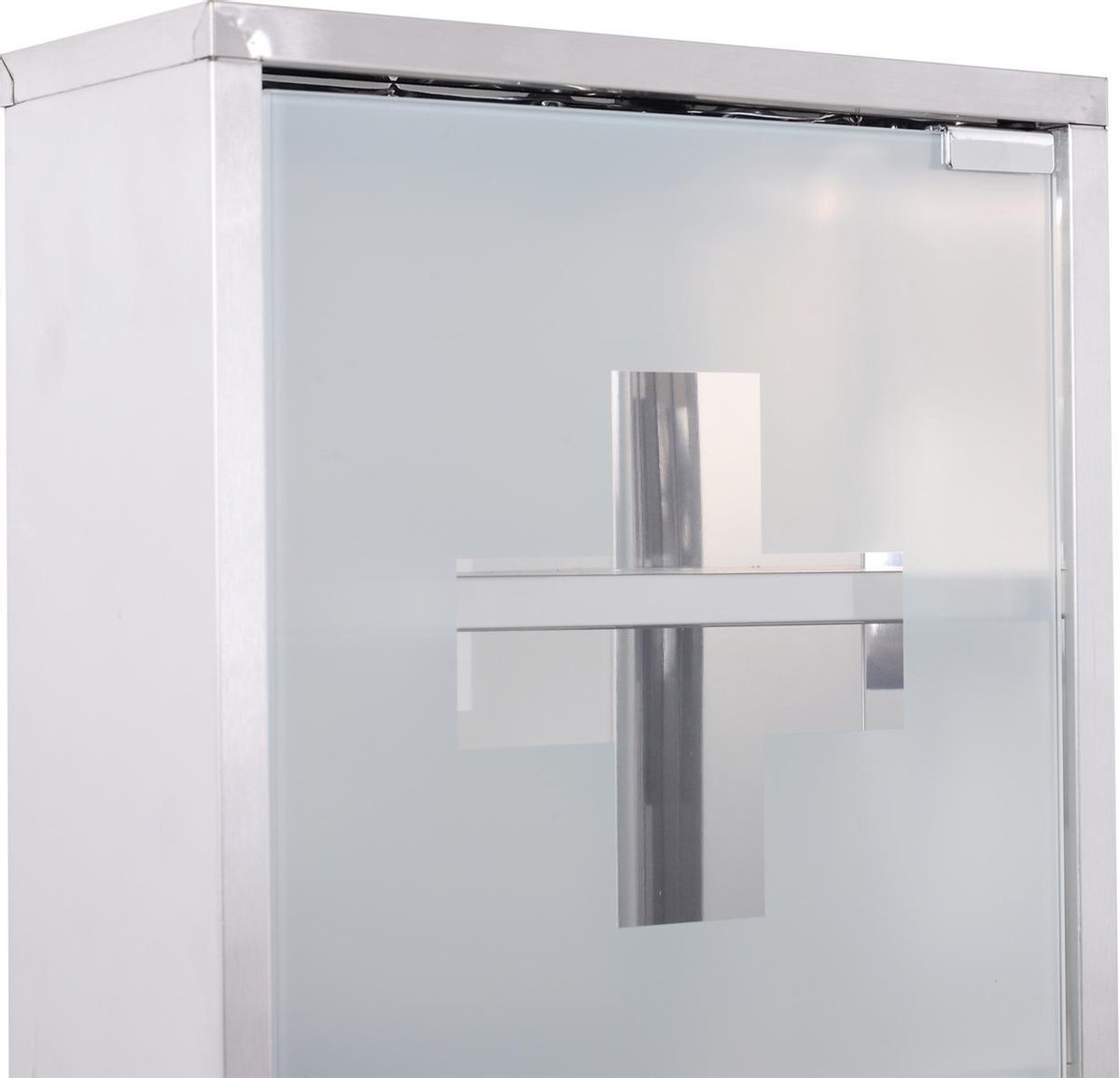 4goodz Medicijnkastje 2 Deurs Ehbo-kastje Met Slot Rvs 18x55x60 Cm - Wit