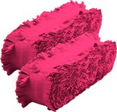 2x stuks neon roze crepe papier slinger 18 meter - Verjaardag of thema feestartikelen/versieringen