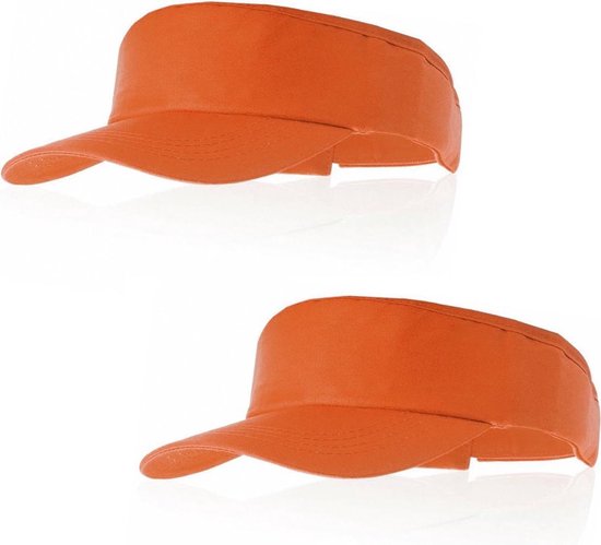 2x pièces pare-soleil / visière orange pour adultes. Casquettes à thème  Oranje/... | bol.com