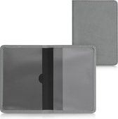 Housse kwmobile pour certificat d'immatriculation et permis de conduire - Housse de protection avec porte-cartes en gris clair - Simili cuir