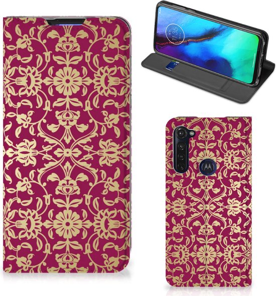 Bookcase Idées cadeaux Coque Motorola Moto G Pro avec photo Baroque Pink