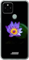 6F hoesje - geschikt voor Google Pixel 5 -  Transparant TPU Case - Purple Flower in the Dark #ffffff