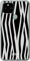 6F hoesje - geschikt voor Google Pixel 5 -  Transparant TPU Case - Zebra Print #ffffff