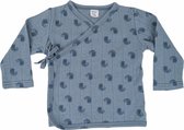 Lodger Overslag Shirt Baby maat 56 - Topper - 100% Katoen - Hydrofiel - Perfecte Pasvorm - Elastisch - Overslag - Oeko-Tex - 0-2M - Blauw