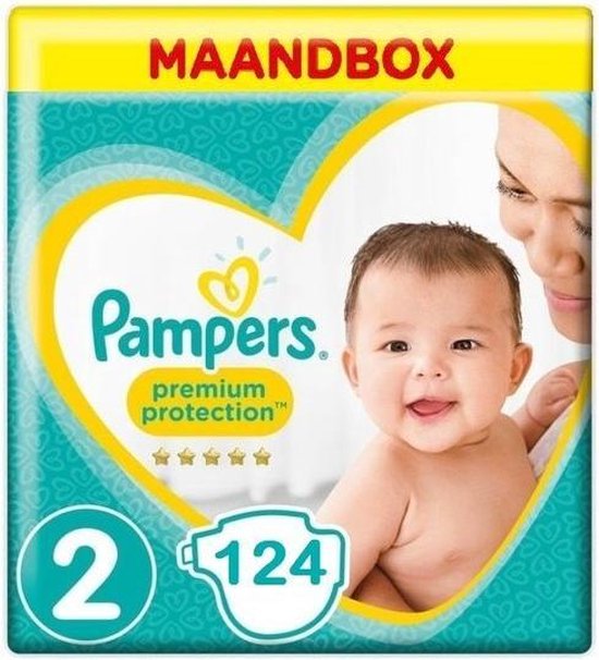 Pampers Premium Protection Maat 2 – 124 Luiers Maandbox | bol.com
