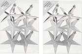 12x stuks kunststof kersthangers sterren zilver 10 cm kerstornamenten - Kunststof ornamenten kerstversiering