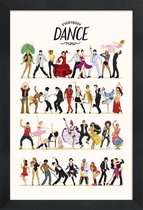 JUNIQE - Poster in houten lijst Everybody Dance Now -30x45 /Kleurrijk