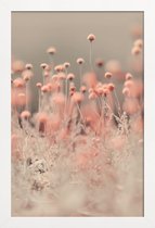 JUNIQE - Poster met houten lijst Pink Angel -13x18 /Bruin & Oranje