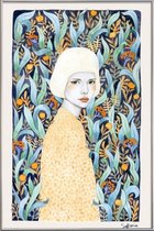 JUNIQE - Poster met kunststof lijst Emilia -40x60 /Blauw & Geel