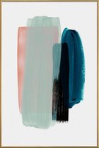 JUNIQE - Poster met kunststof lijst Roze en teal - abstract -20x30