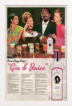 JUNIQE - Poster in houten lijst Juice - Snoop Dogg|Gin -30x45 /Roze