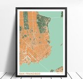 Classic Map Poster San Francisco - 21x30cm Canvas - Multi-color