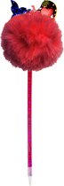 Lg-imports Fluffy Balpen Met Zeemeermin Rood 28,5 Cm