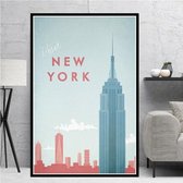 New York Minimalist Poster - 20x25cm Canvas - Multi-color