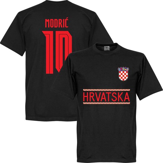 Kroatië Modric 10 Team T-Shirt 2021-2022 - Zwart - XS