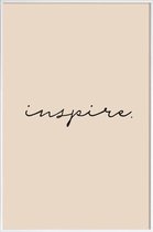 JUNIQE - Poster met kunststof lijst Inspire - typografie -13x18 /Grijs