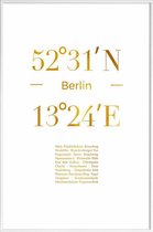 JUNIQE - Poster met kunststof lijst Berlin gouden -20x30 /Goud & Wit