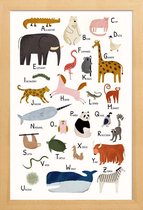 JUNIQE - Poster in houten lijst Animal Friends II -60x90 /Kleurrijk