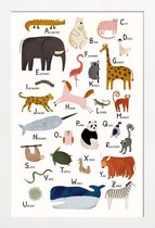 JUNIQE - Poster in houten lijst Animal Friends II -60x90 /Kleurrijk